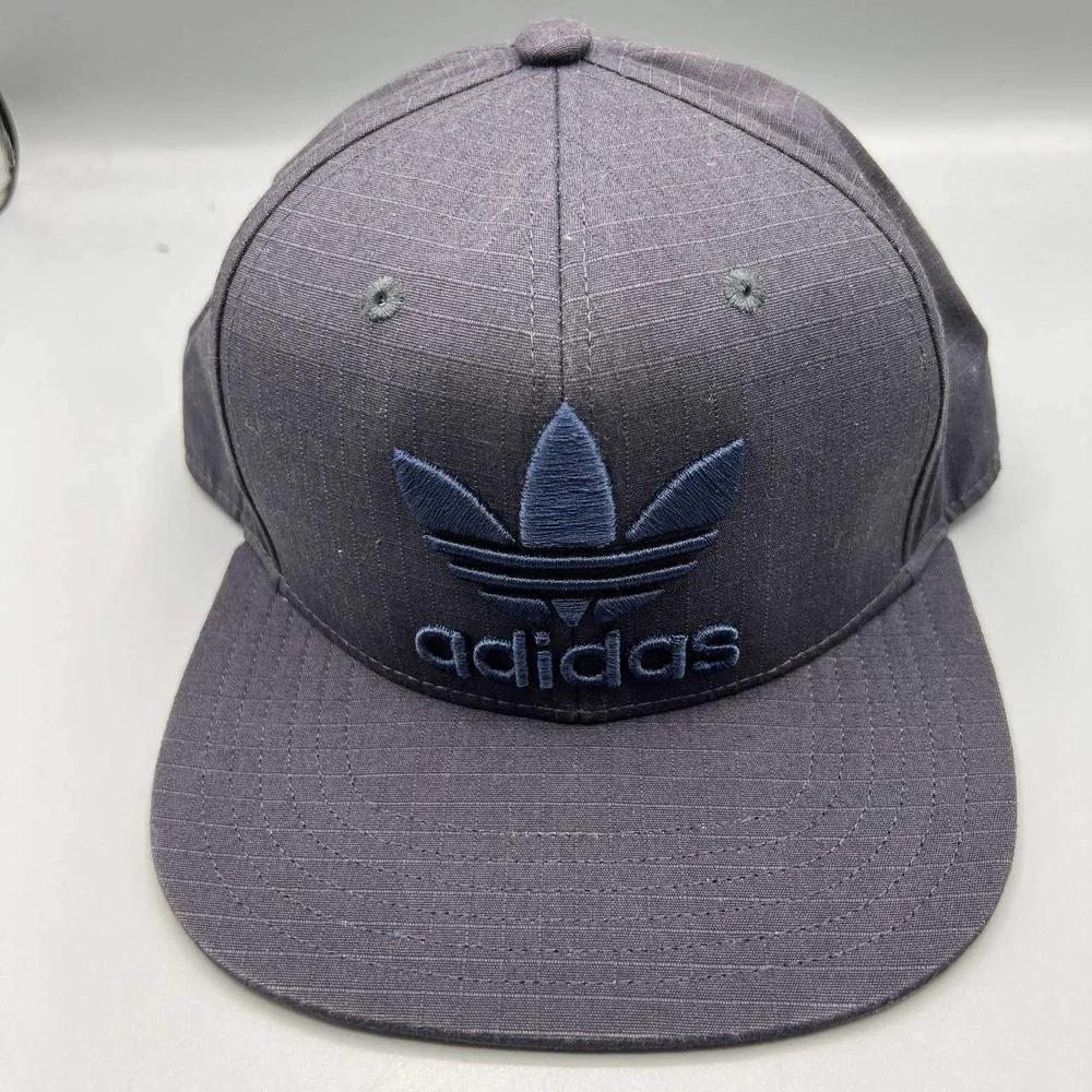 Adidas Hat Men Black Gray Embroidered Snap‎ Back Cap